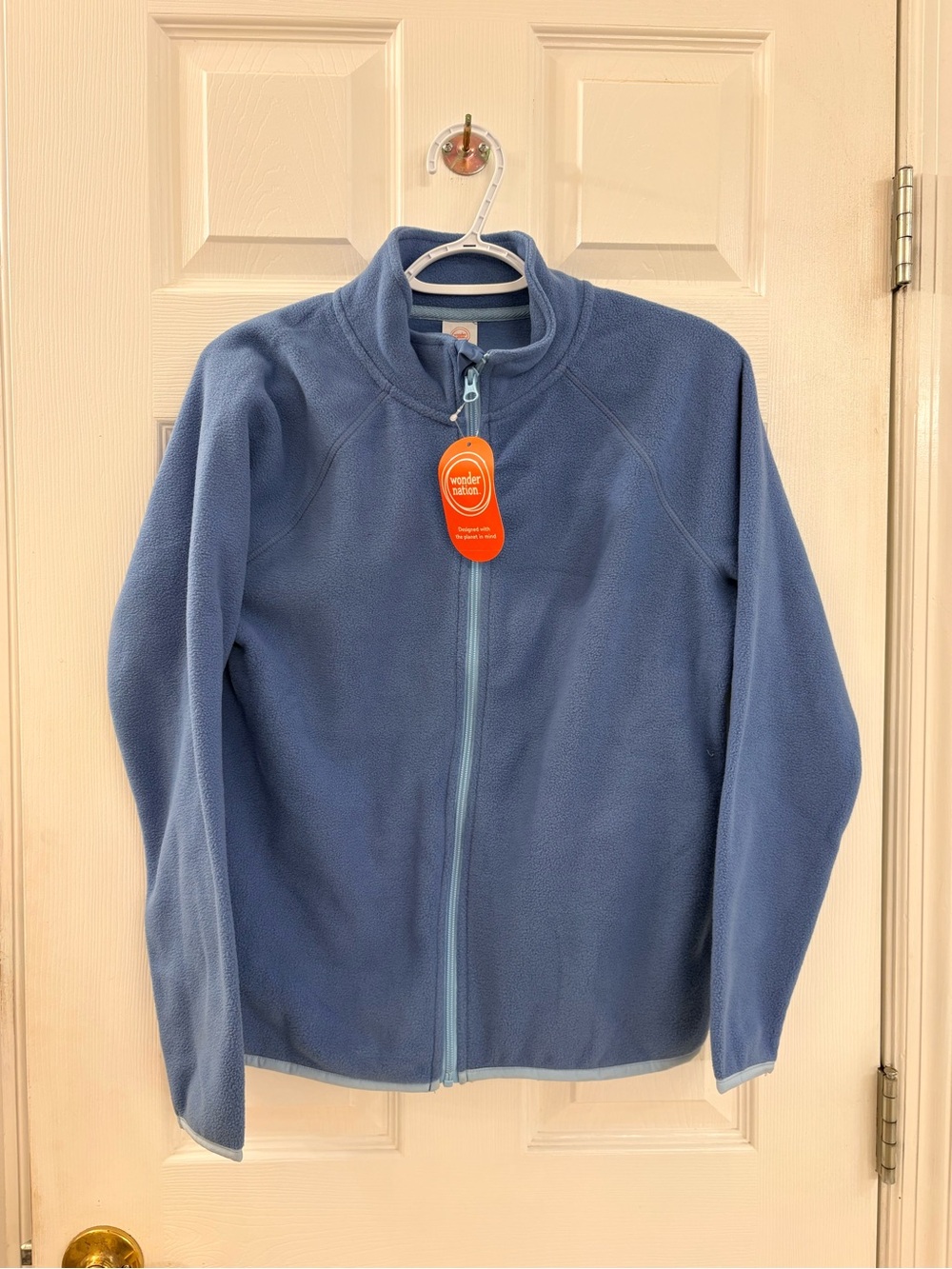 NWT Girls Light Blue Full-Zip Fleece Jacket